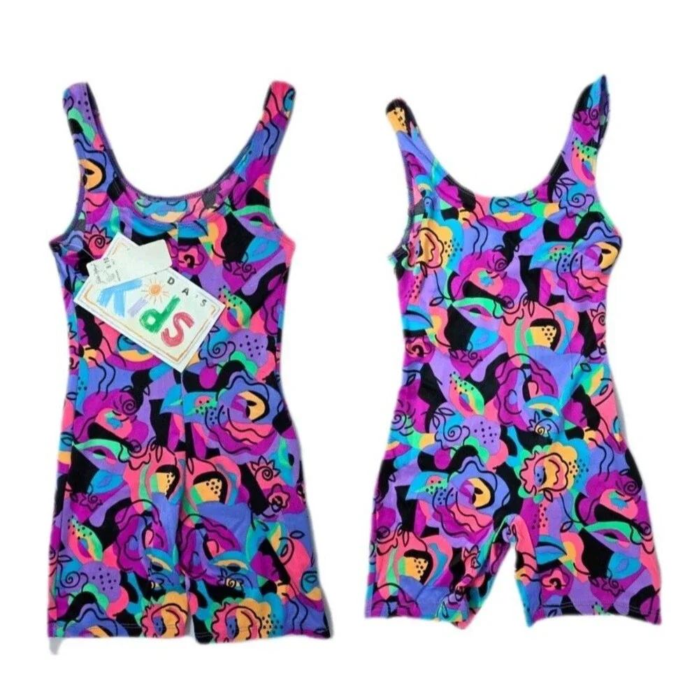 Gilda Marx Kids VTG Lot of 3 Cotton & Lycra Biketard Unitard Girls Size M 8-10